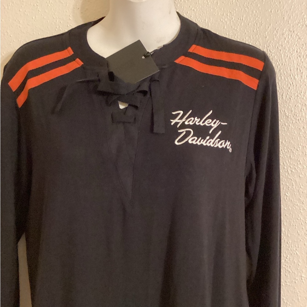 NWT Harley Davidson Women’s Top Shirt Embroidered Front & Back Size Medium